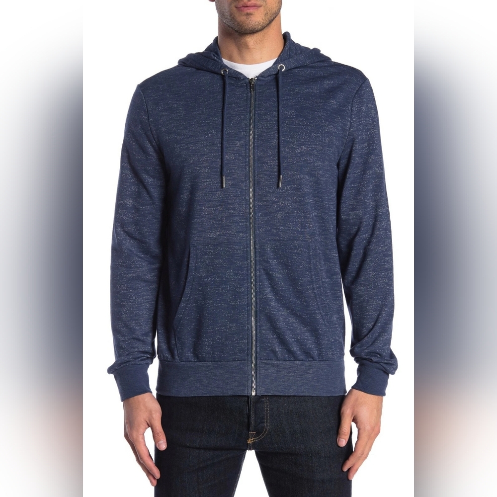 Men's Blue Sweater Hoodie Slate & Stone Large French Terry